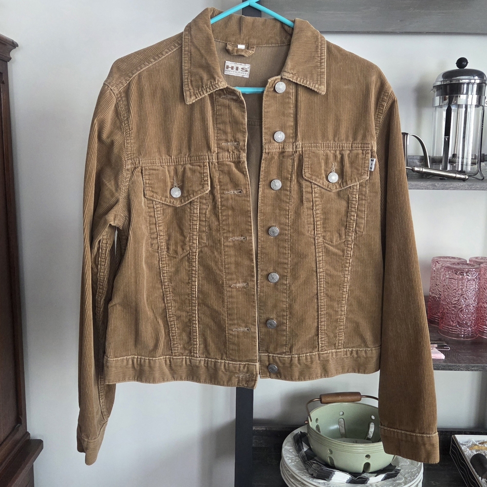 Cute H.I.S. Henry I. Siegel Stylish Ladies Brown Tan Corduroy Jacket Medium